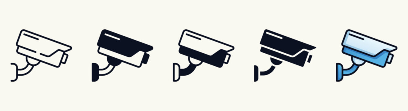 Security Camera Icons Set