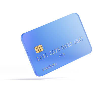 Plastic bank card - isolated credit or debit card. 3d illustration