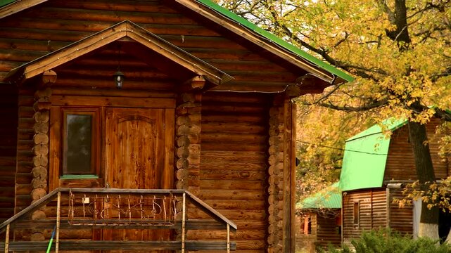 Log cabin in the woods