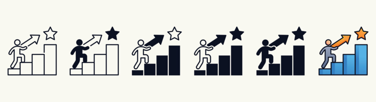 Growth and Success Icons Set