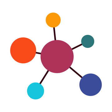 5 Options Mind Map Network Diagram Vector Illustration