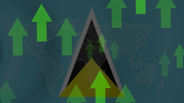 Saint Lucia Economy Growth: Graphic illustration representing the economic progress of Saint Lucia.