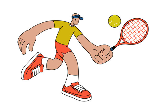 Flat Simple Style of Tennis Player