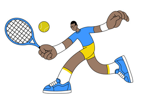Man Tennis Player in Simple Style