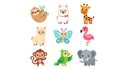 Fototapeta premium Cute cartoon animals collection