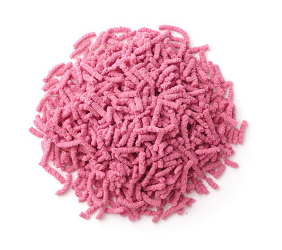 Dry pink raspberry granulated instant drink