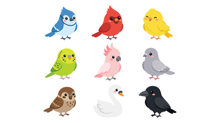 Cute cartoon birds collection © Geovani