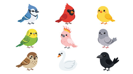 Cute cartoon birds collection © Geovani