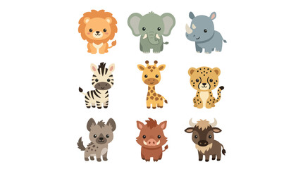 Cute cartoon safari animals collection © Hypequadrat