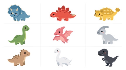 Cute cartoon dinosaur collection © Geovani