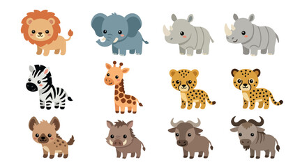 Cute cartoon safari animals collection © Hypequadrat