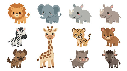Cute cartoon safari animals collection © Hypequadrat