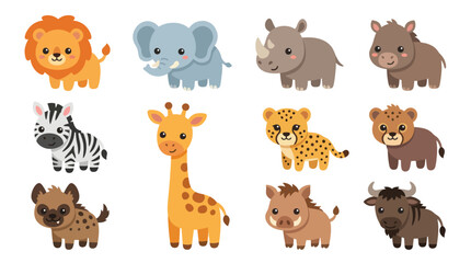 Cute cartoon safari animals collection © Hypequadrat