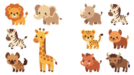 Cute cartoon safari animals collection © Hypequadrat