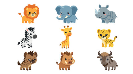 Cute cartoon safari animals collection © Hypequadrat