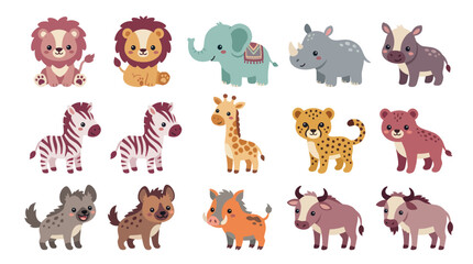 Cute cartoon safari animals collection © Hypequadrat