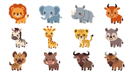 Cute cartoon safari animals collection © Hypequadrat