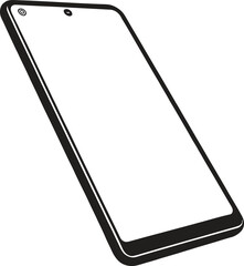 Obraz premium Black smartphone with blank screen held in hand