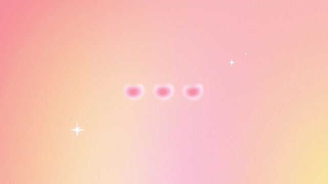Dreamy Kawaii Heart Loading Loop Animation on Pastel Pink Peach Yellow Gradient Background, Seamless Yumekawaii Waiting Screen Motion Video