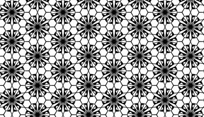 Fototapeta premium Black and White Floral Pattern