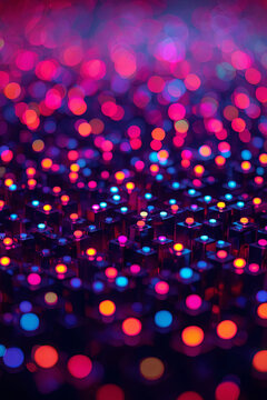 Vibrant bokeh against a black background.
