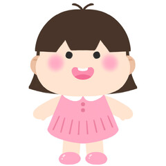 cute girl wearing summer clothes illustration