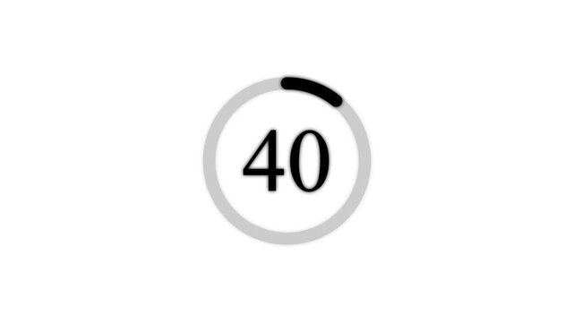 Circular loading progress bar with the number forty two centered on a white background representing digital data transfer status or waiting