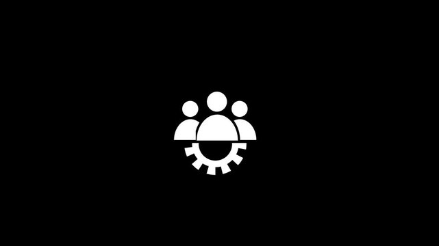 Animated of group people with gear icon