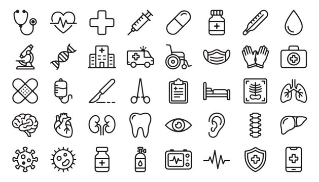 Medical Line Icons Collection.