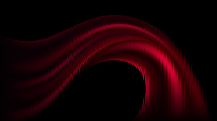 Abstract swirling red and black background with vertical glass stripes wallpaper, creating a dynamic visual effect perfect for modern design and technology themes - a striking backdrop. © KP Stock
