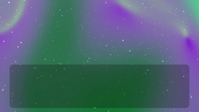 Abstract background with purple and green aurora borealis style light effects and a dark rectangular text box.