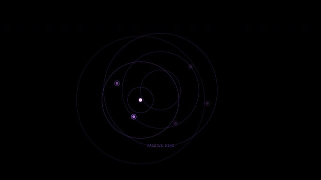 Sonar Passive Ping Purple Expanding Concentric Rings Emitter Contact Detection Sci-Fi Transparent Overlay Motion Graphic Loop