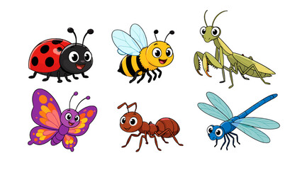 Cute cartoon insect set with ladybug bee ant butterfly © Andrei