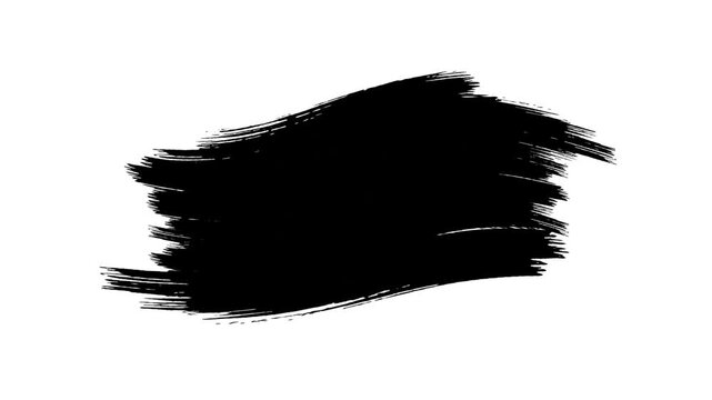 Black ink brush stroke Black And White Background