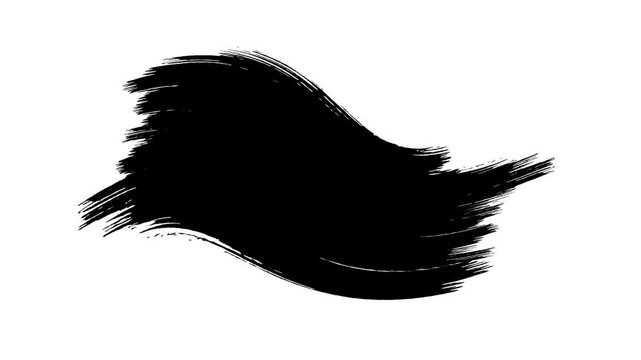 Black ink brush stroke Black And White Background