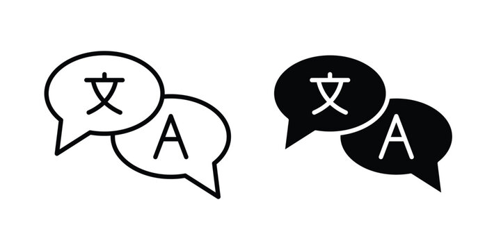 Language icon minimal illustration set