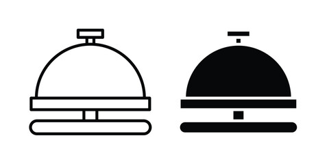 Fototapeta premium Bell concierge icon minimal illustration set