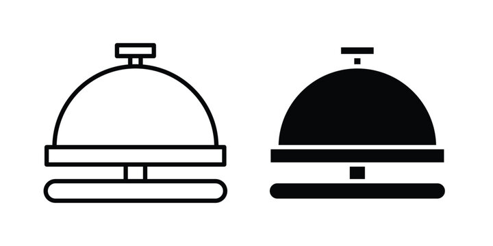 Bell concierge icon minimal illustration set
