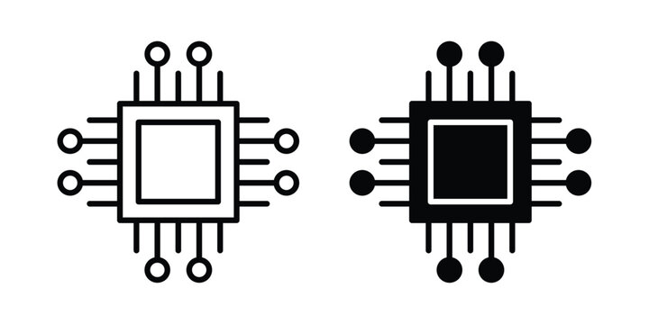 Microchip icon minimal illustration set