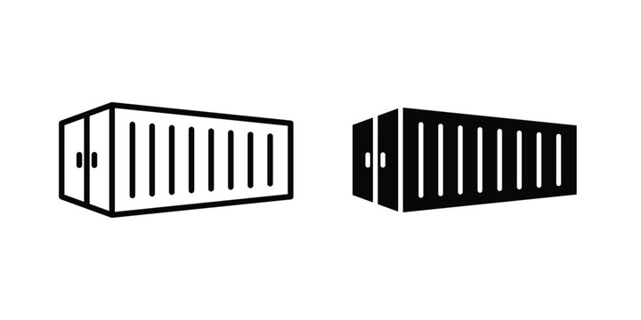 Shipping Container icon minimal illustration set
