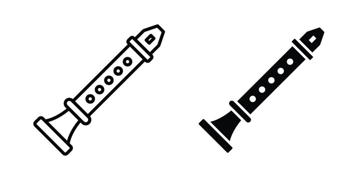 Flute icon minimal illustration set