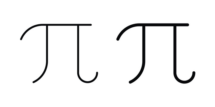 Pi icon minimal illustration set