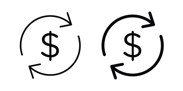 Recurring payments icon minimal illustration set