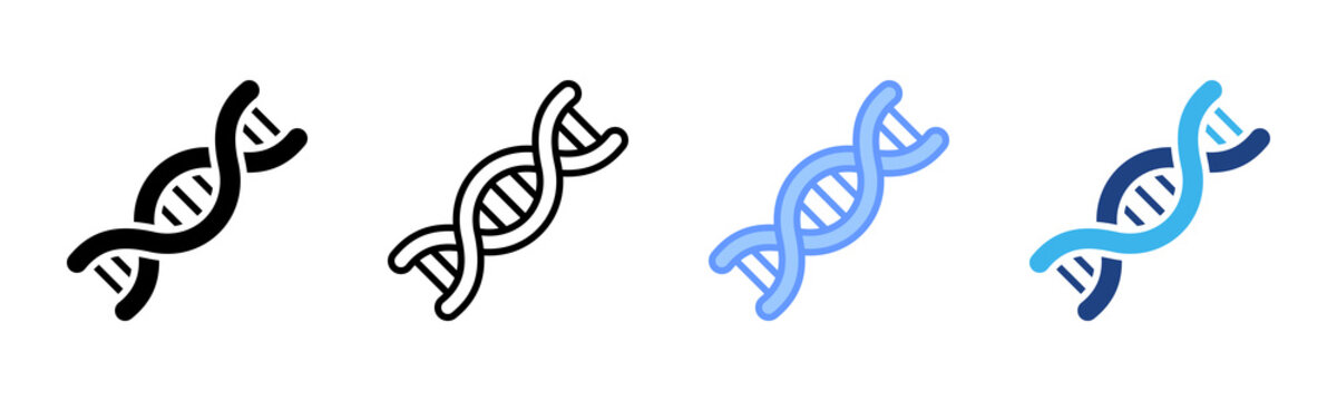 Dna icon set multiple style collection