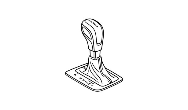 Modern car gear shift lever linear icon automotive automatic transmission shift stick logo vector isolated