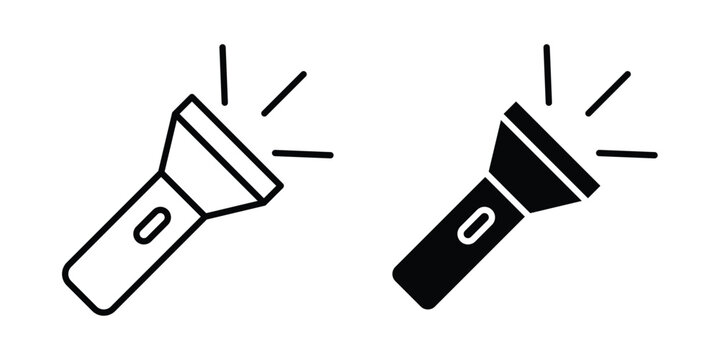 Flashlight icon minimal illustration set