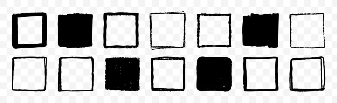 Fun hand drawn doodle elements with various techniques, isolated vector shapes.