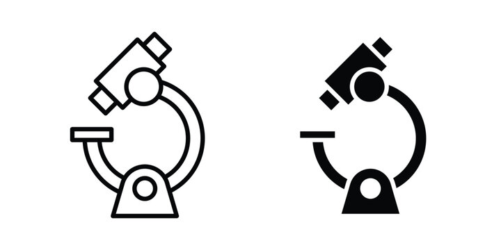Microscope icon editable pictograms collection