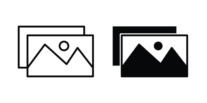Photo gallery icon editable pictograms collection