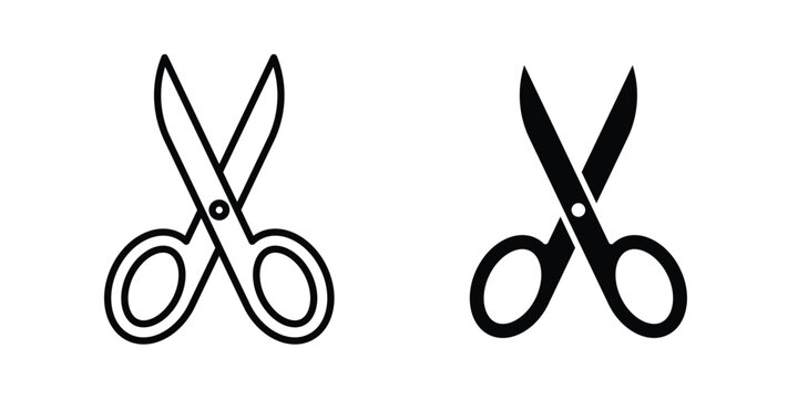 Scissor icon editable pictograms collection